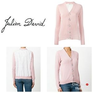 🆕🔥Julien David Pink Raw Side Cardigan Detail